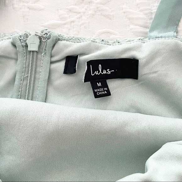 NWOT Lulu’s Won Your Heart Sage Green Lace Tie-Strap High-Low Dress - Picture 8 of 12